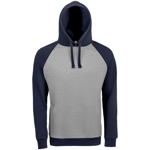 Толстовка унисекс Seattle, серый меланж с темно-синим