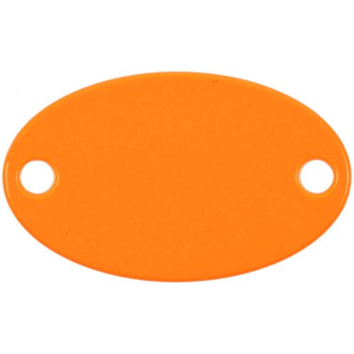 Шильдик металлический Alfa Oval, оранжевый неон