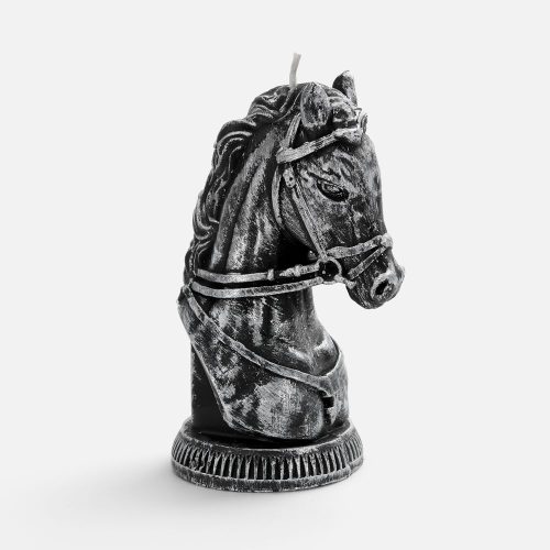 Свеча фигурная «Бюст лошади», серебристая