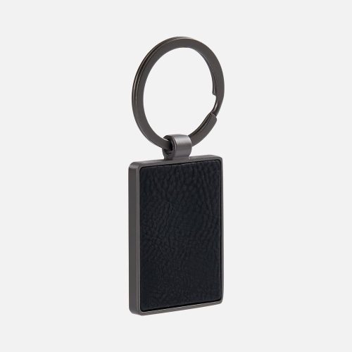Брелок Gun Metal Leather Rectangle, графитовый