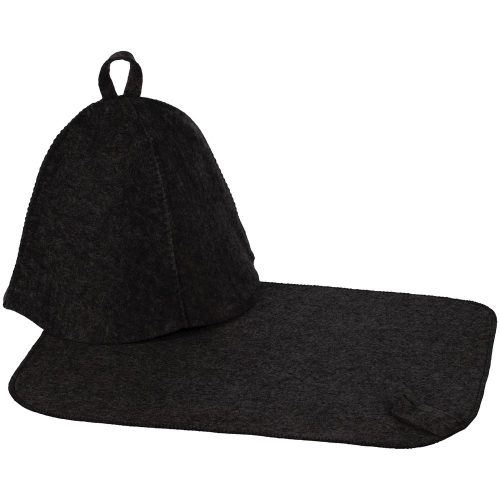 Набор для бани Heat Off с ковриком, черный