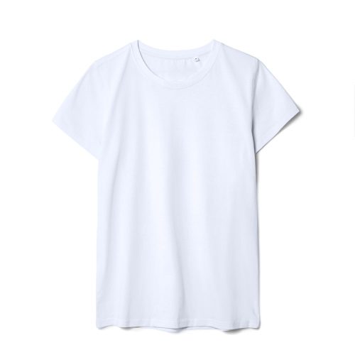 Футболка женская T-bolka Stretch Lady, белая (холодный оттенок)