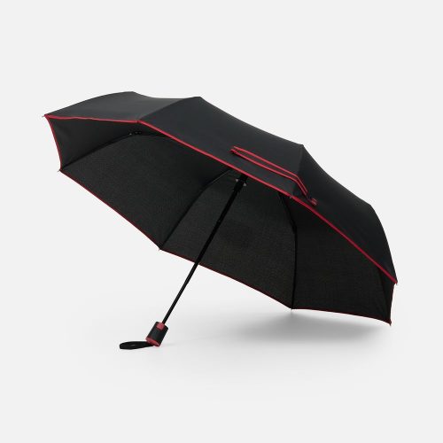 Зонт складной Edgeline, черный с красным