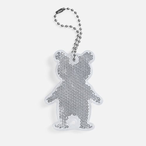 Пешеходный светоотражатель с цепочкой «Мишка», белый