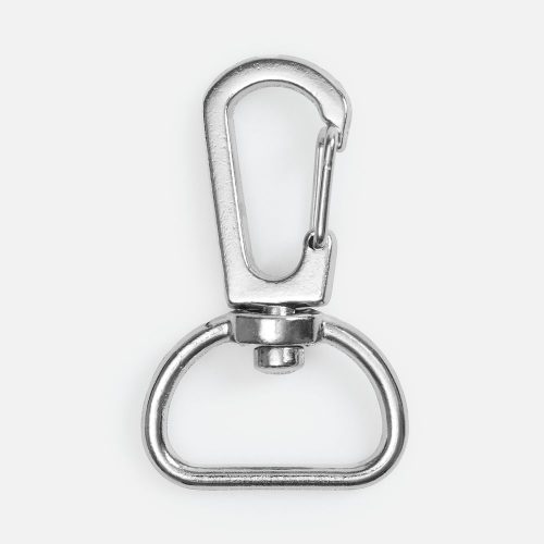 Застежка-карабин Snap hook, M, серебристая (хром)