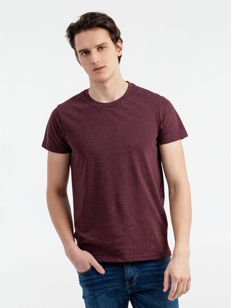 Футболка мужская Regent Fit 150, бордовый меланж — изображение 3