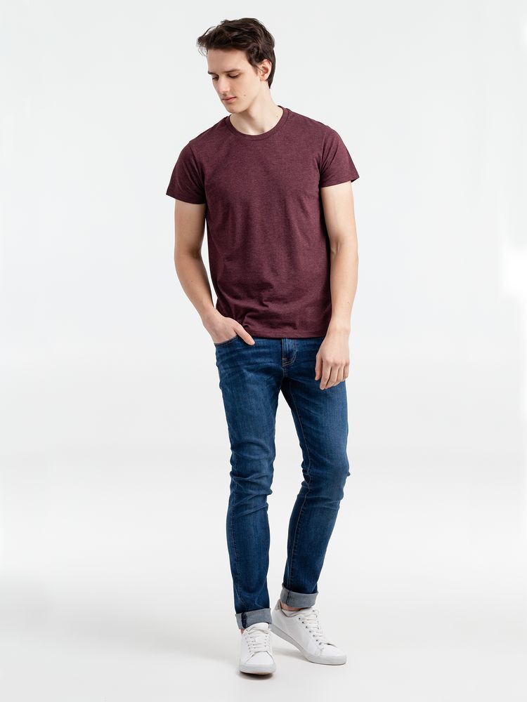 Футболка мужская Regent Fit 150, бордовый меланж — изображение 5