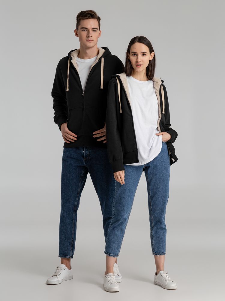 Толстовка унисекс на молнии Sherpa 280, черная — изображение 14