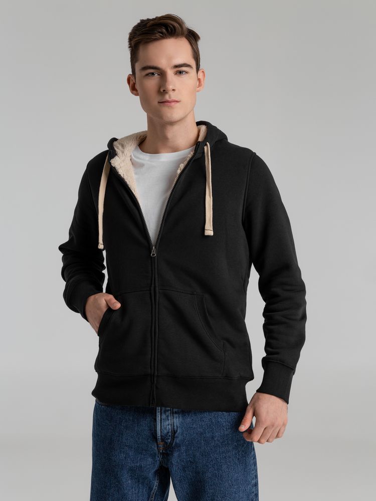 Толстовка унисекс на молнии Sherpa 280, черная — изображение 10