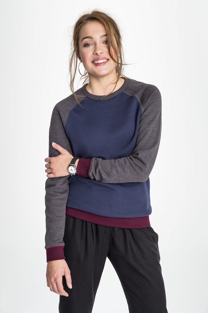 Толстовка унисекс Sandro, синяя с черным меланжем — изображение 6