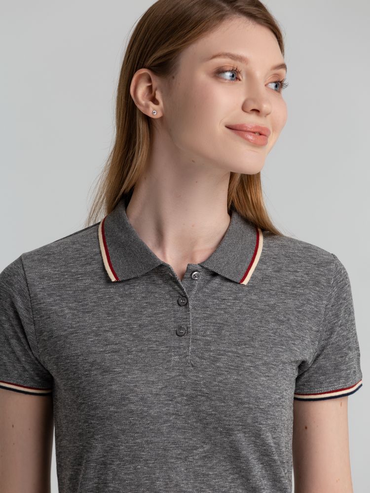 Рубашка поло женская Paname Women, черный меланж — изображение 7