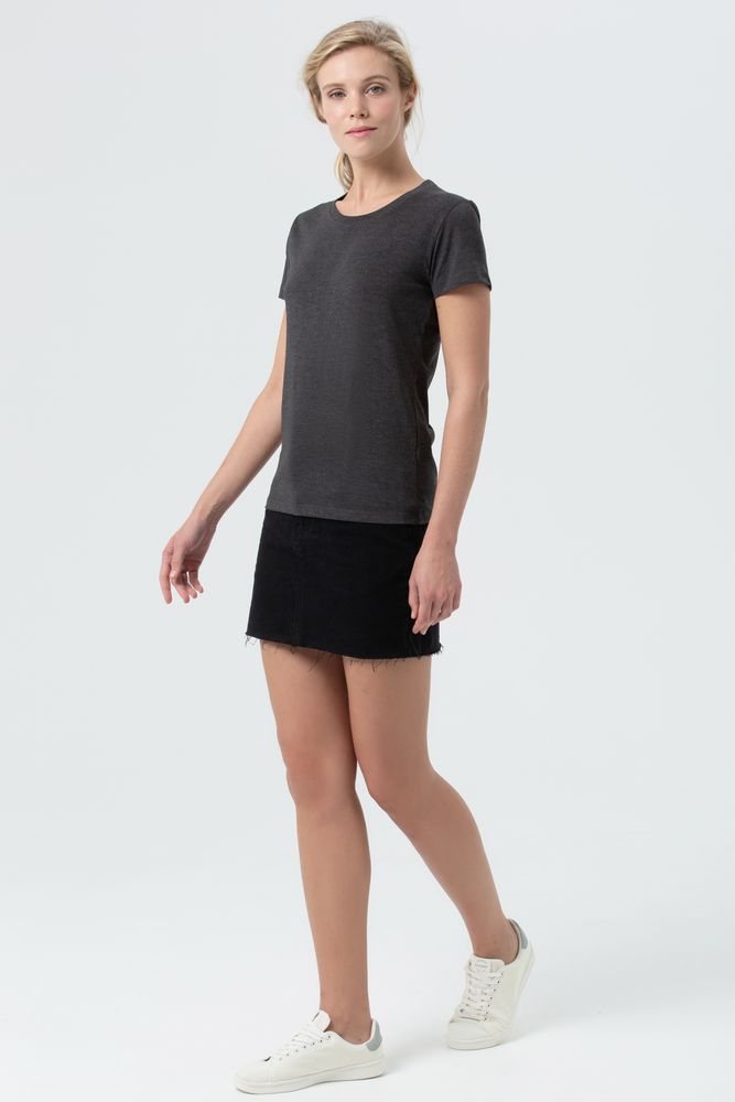 Футболка женская Regent Fit Women, черный меланж — изображение 8