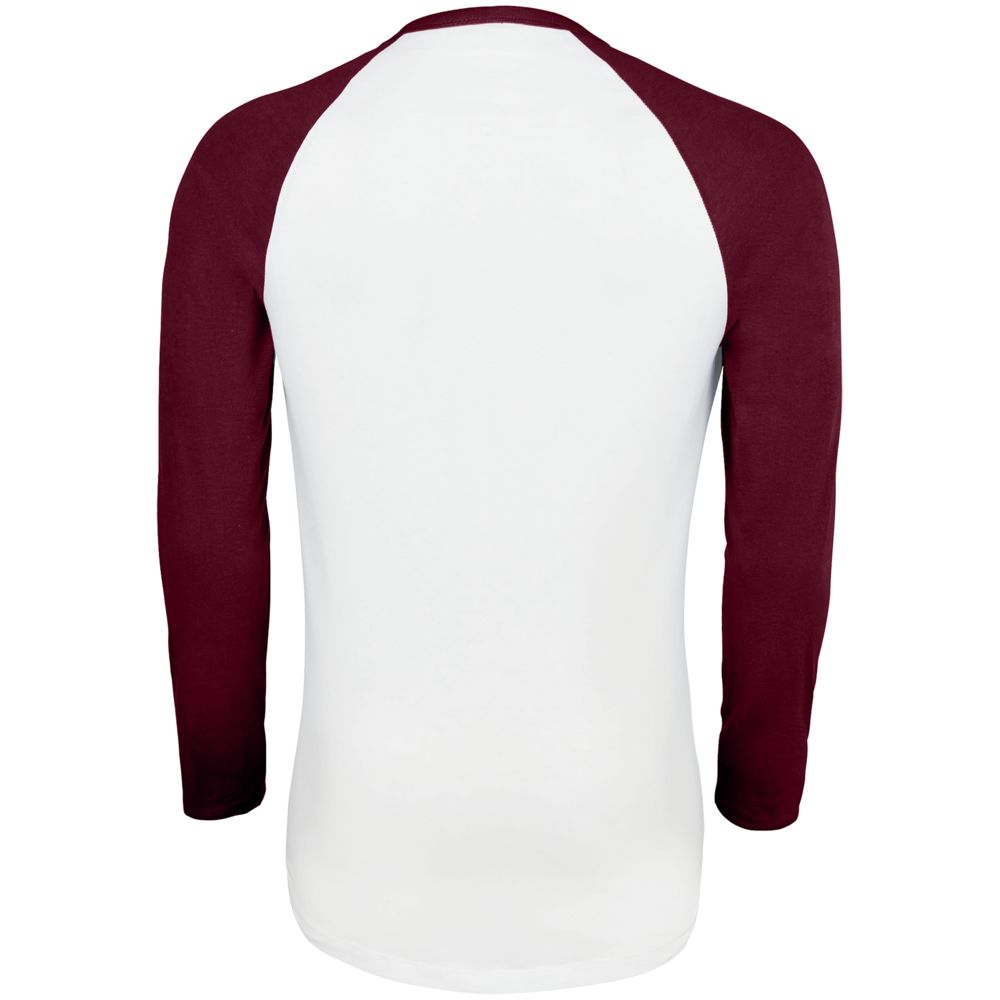 Футболка мужская с длинным рукавом Funky Lsl, белая с бордовым — изображение 3