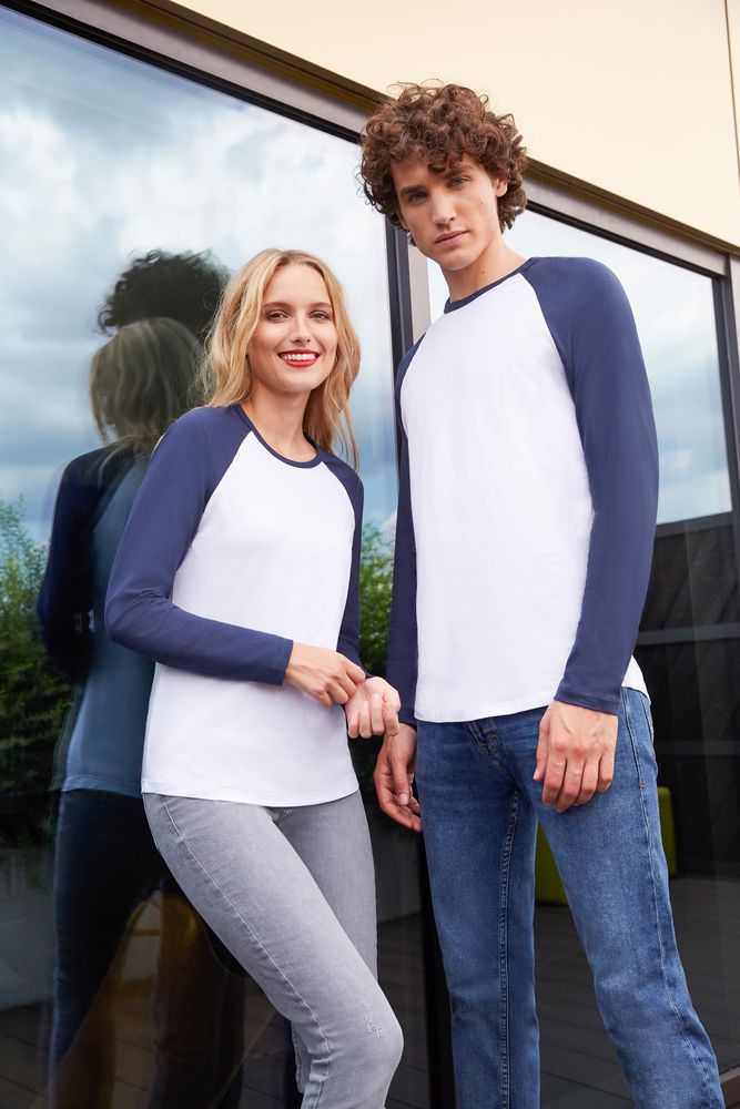 Футболка мужская с длинным рукавом Funky Lsl, белая с темно-синим — изображение 6