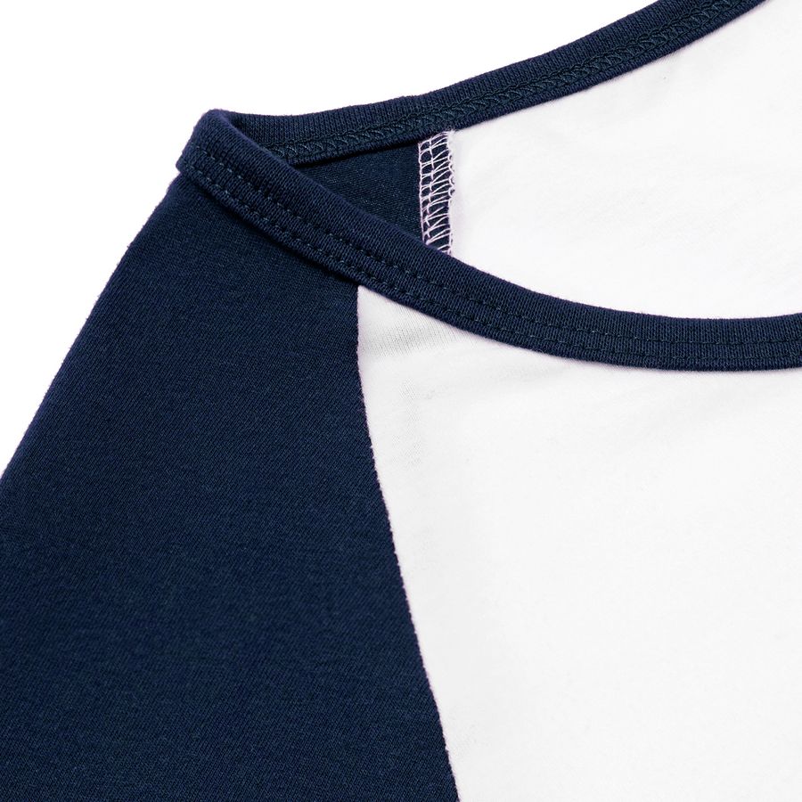 Футболка женская с длинным рукавом Milky Lsl, белая с темно-синим — изображение 4