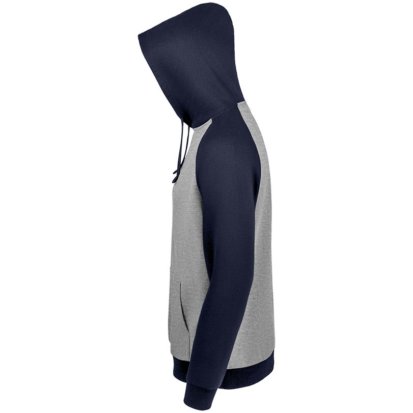 Толстовка унисекс Seattle, серый меланж с темно-синим — изображение 4