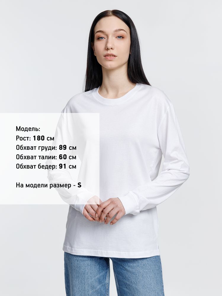 Футболка унисекс с длинным рукавом Pioneer LSL, белая — изображение 5