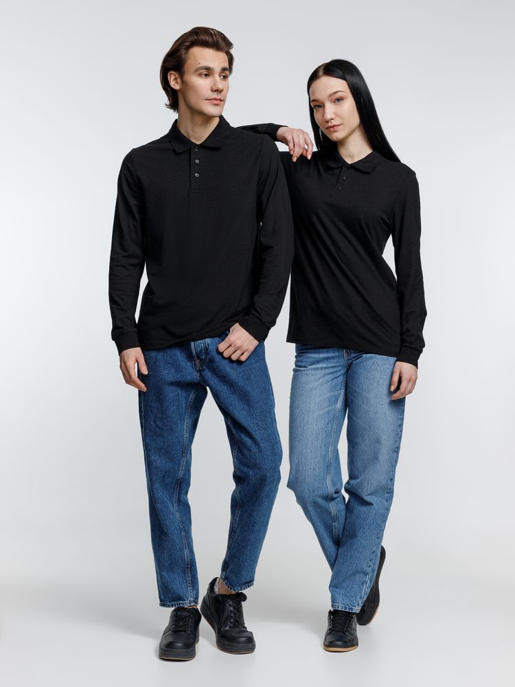 Рубашка поло с длинным рукавом Prime LSL, черная — изображение 12