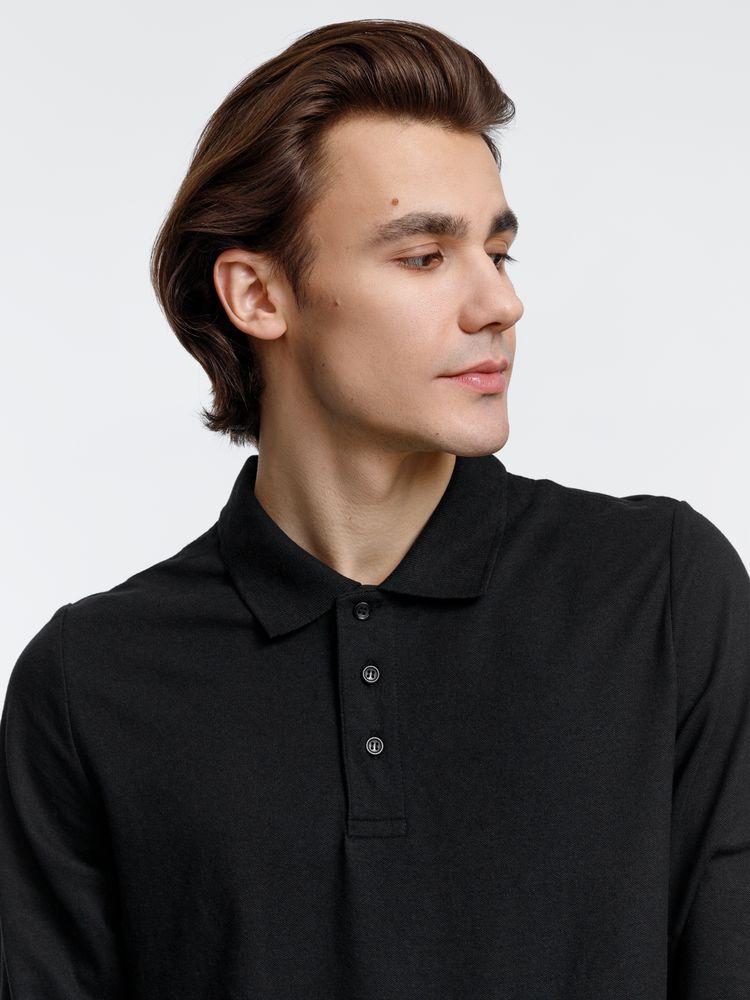 Рубашка поло с длинным рукавом Prime LSL, черная — изображение 8