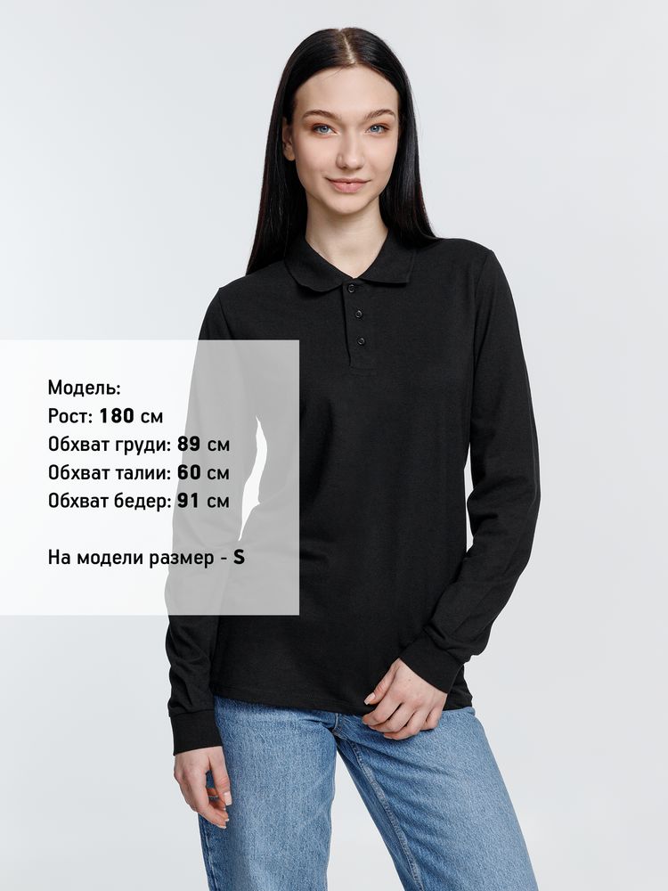 Рубашка поло с длинным рукавом Prime LSL, черная — изображение 9