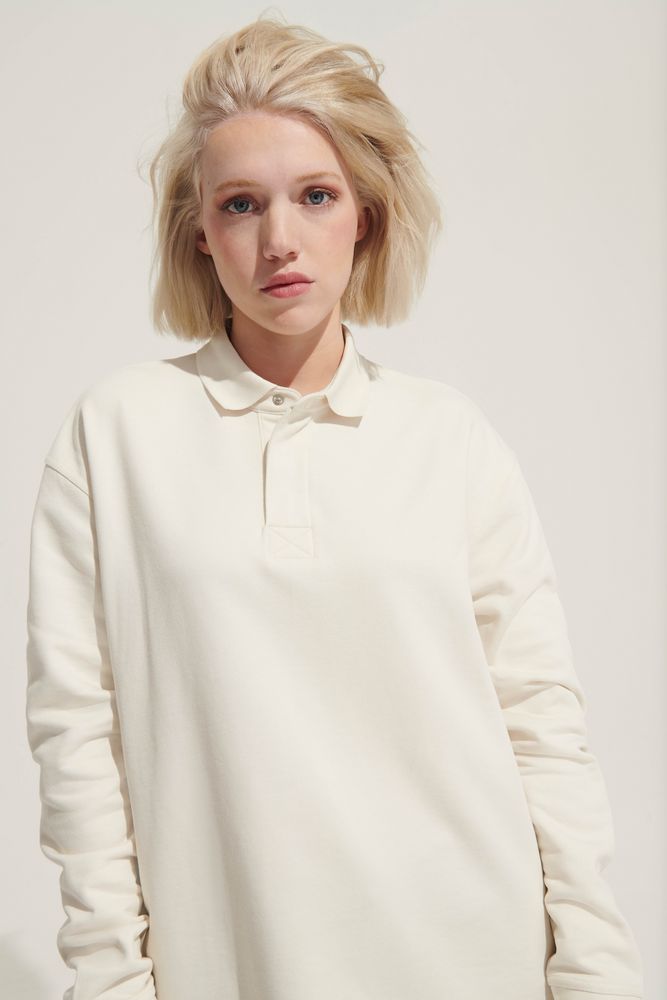 Рубашка поло оверсайз с длинным рукавом Heritage, черная — изображение 6