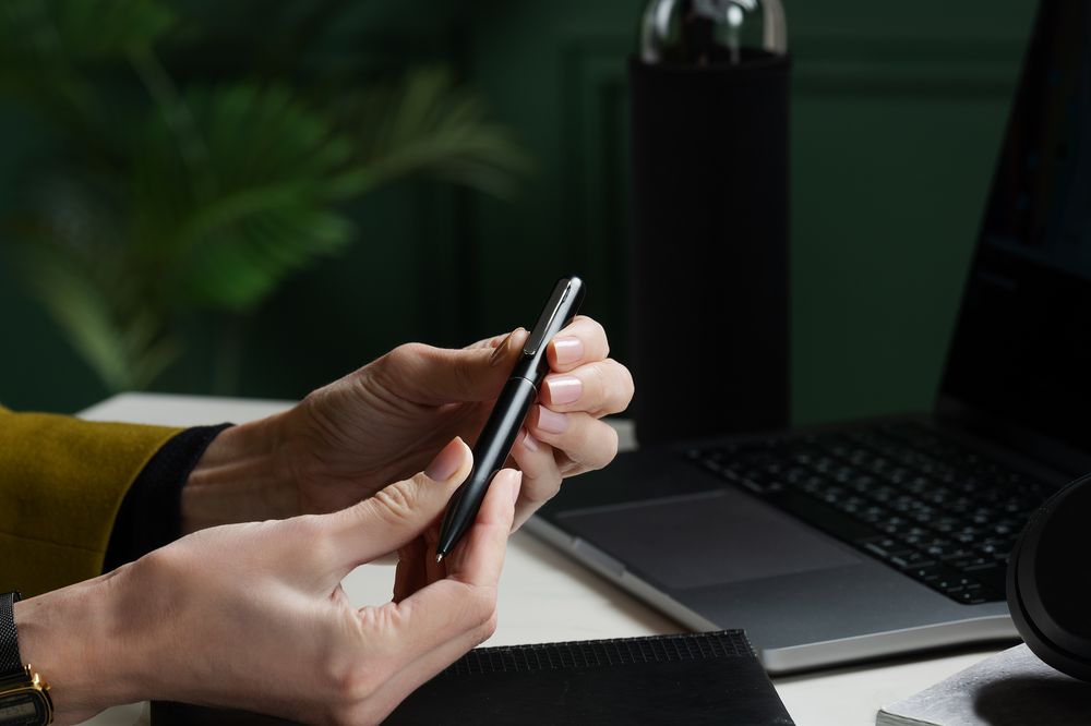 Ручка шариковая Scribo, матовая черная — изображение 6