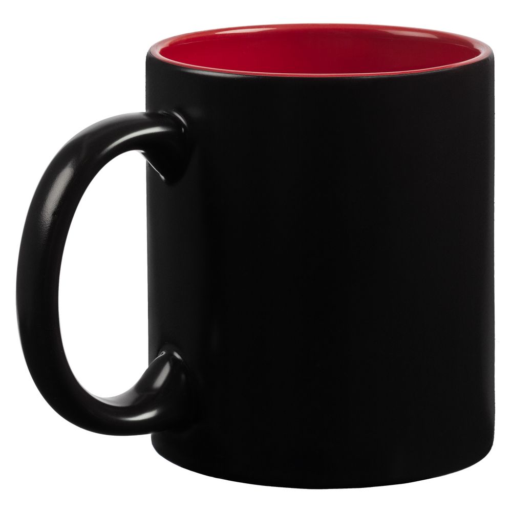 Кружка-хамелеон On Display, матовая, черная с красным — изображение 3