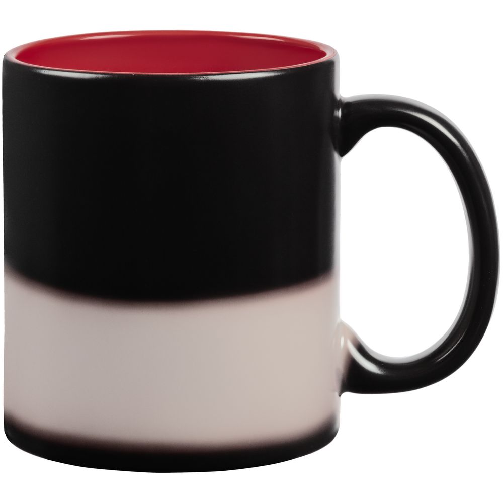 Кружка-хамелеон On Display, матовая, черная с красным — изображение 4