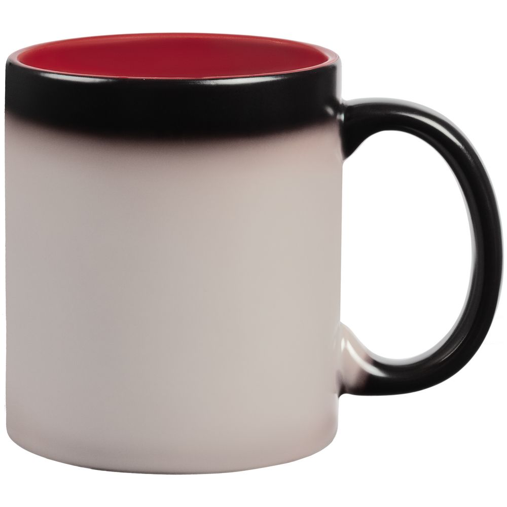 Кружка-хамелеон On Display, матовая, черная с красным — изображение 6