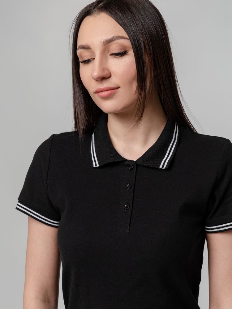 Рубашка поло женская Virma Stripes Lady, черная — изображение 10