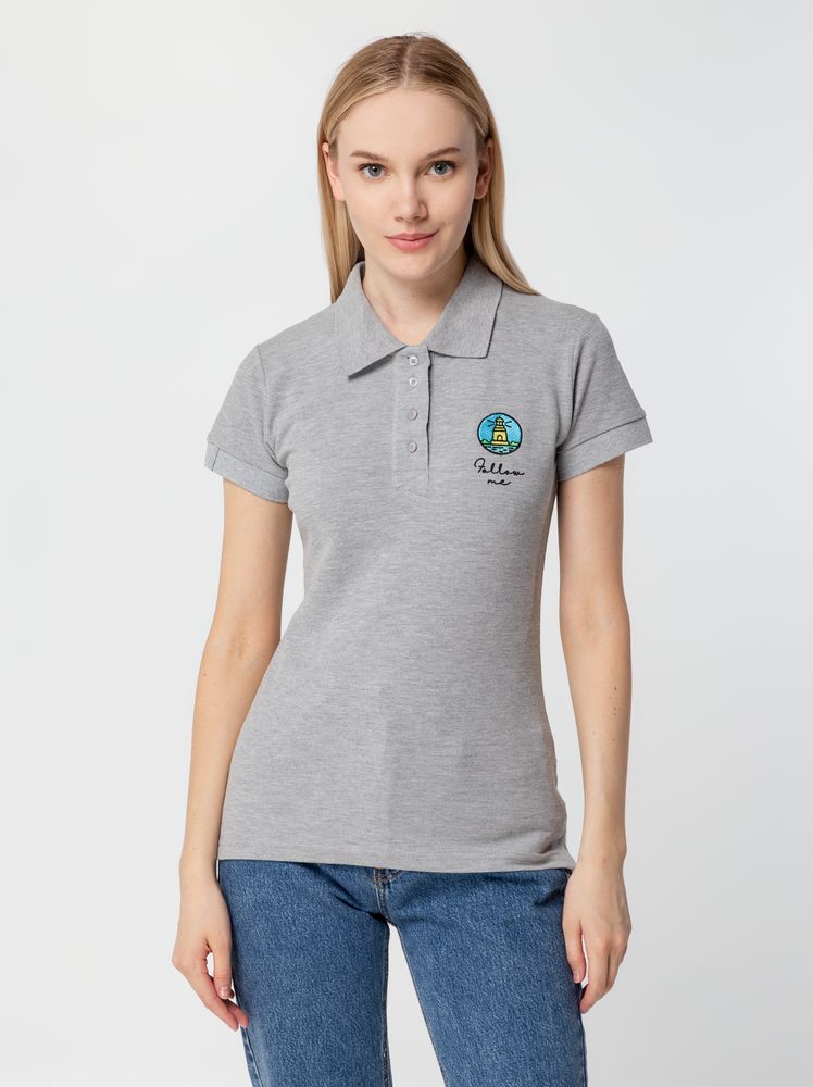 Рубашка поло женская Virma Premium Lady, серый меланж — изображение 12