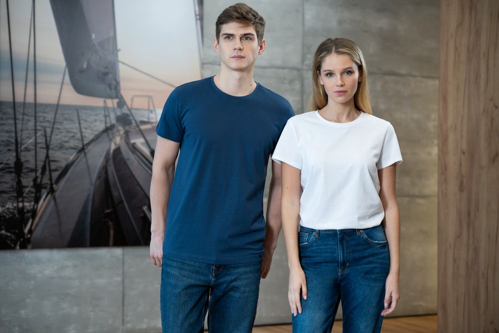 Футболка женская Ladies American U, синяя — изображение 7