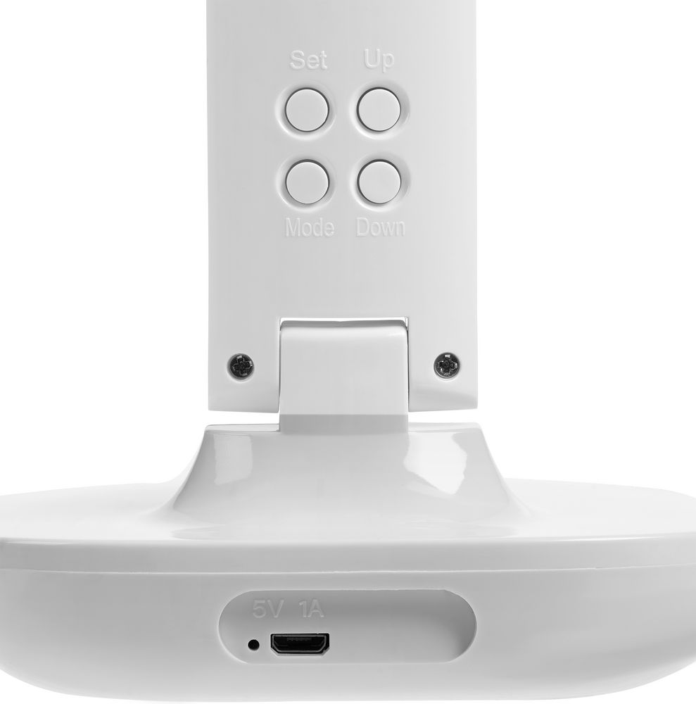 Настольная лампа с часами и календарем Office Torch, белая — изображение 9