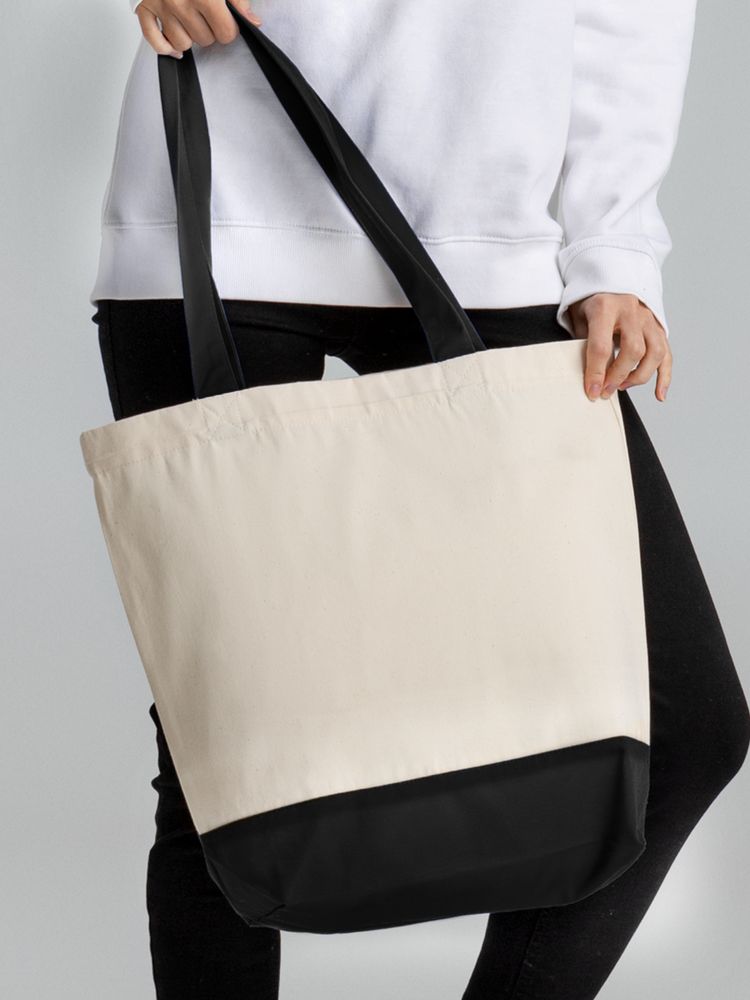 Холщовая сумка Shopaholic, черная — изображение 7