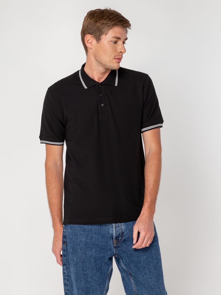 Рубашка поло Virma Stripes, черная — изображение 7