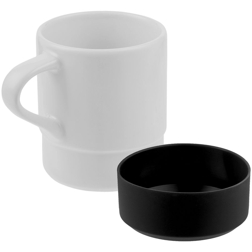Кружка с силиконовой подставкой Protege, черная — изображение 4