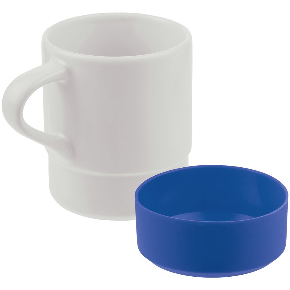 Кружка с силиконовой подставкой Protege , синяя — изображение 4