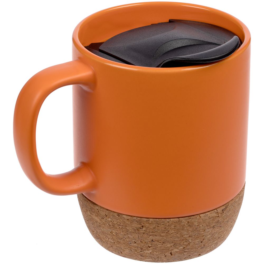 Кружка с пробковой подставкой Corky Walk, оранжевая — изображение 3
