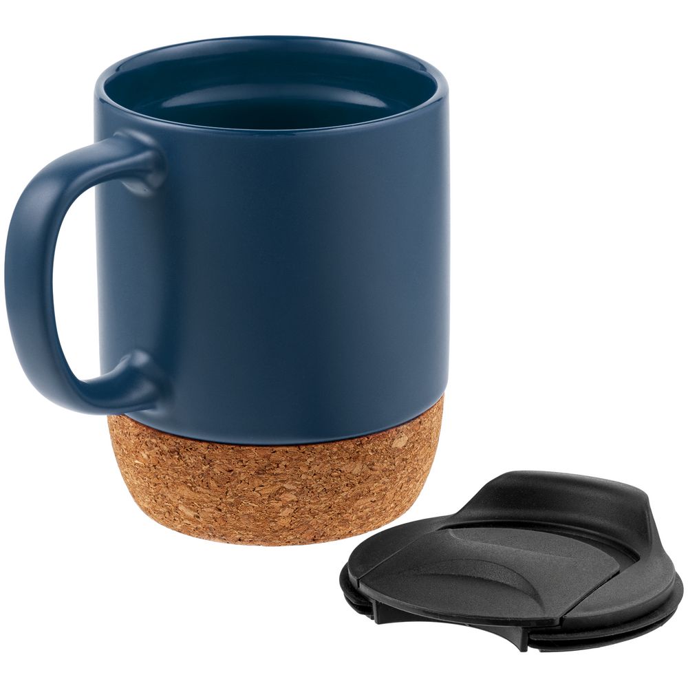 Кружка с пробковой подставкой Corky Walk, синяя — изображение 4