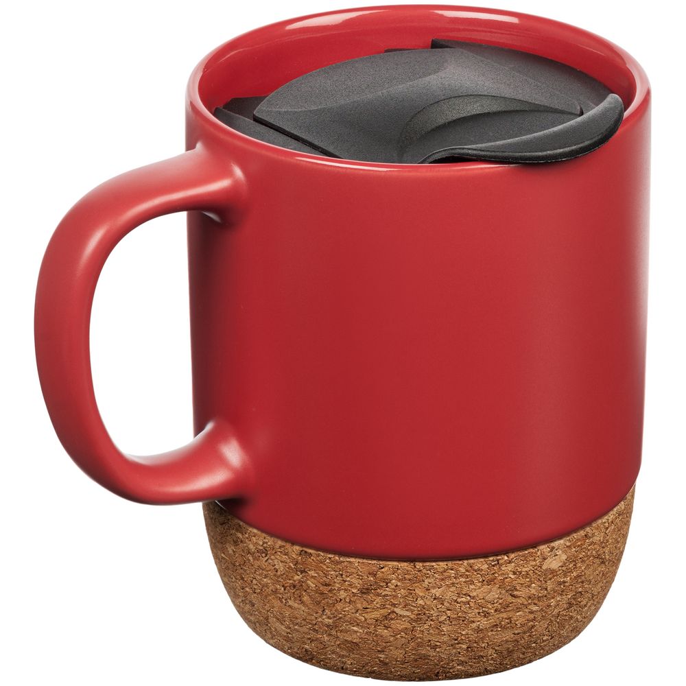 Кружка с пробковой подставкой Corky Walk, красная — изображение 3