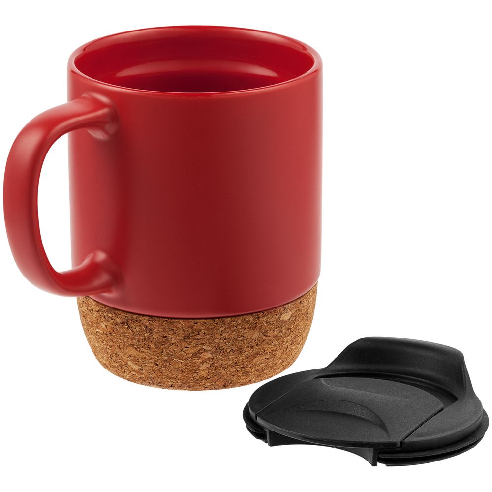 Кружка с пробковой подставкой Corky Walk, красная — изображение 4