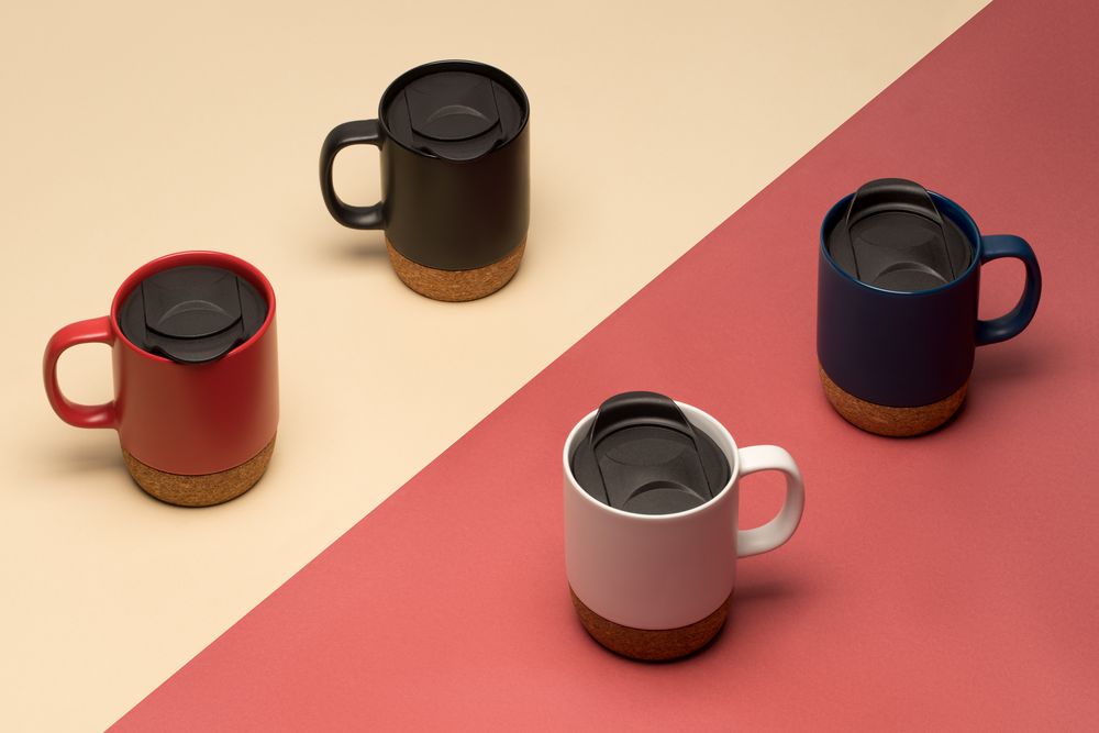 Кружка с пробковой подставкой Corky Walk, белая — изображение 6