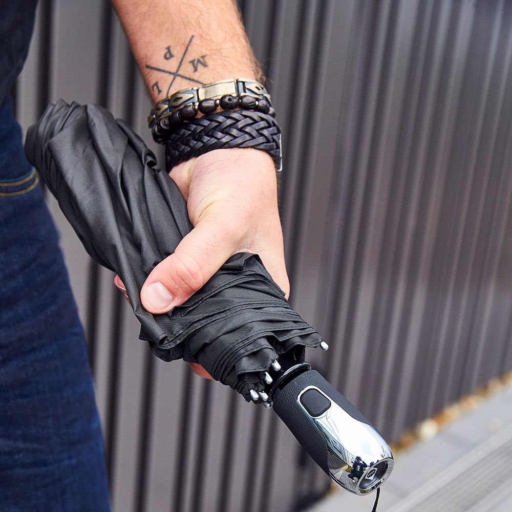 Зонт складной Steel, черный — изображение 7