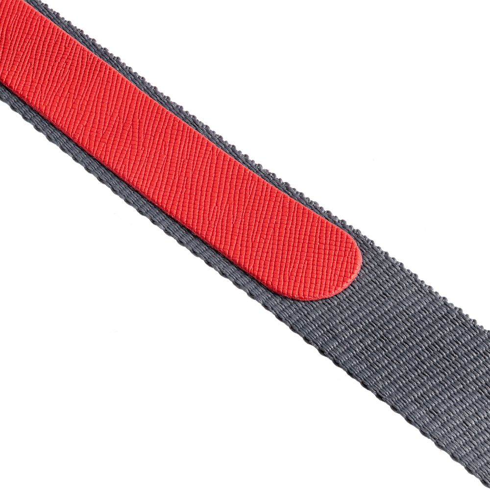 Лента для бейджа с ретрактором Devon, серая с красным — изображение 5