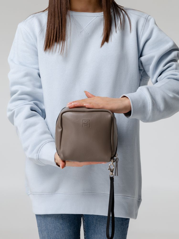 Дорожная косметичка Cubo, серая с логотипом — изображение 11