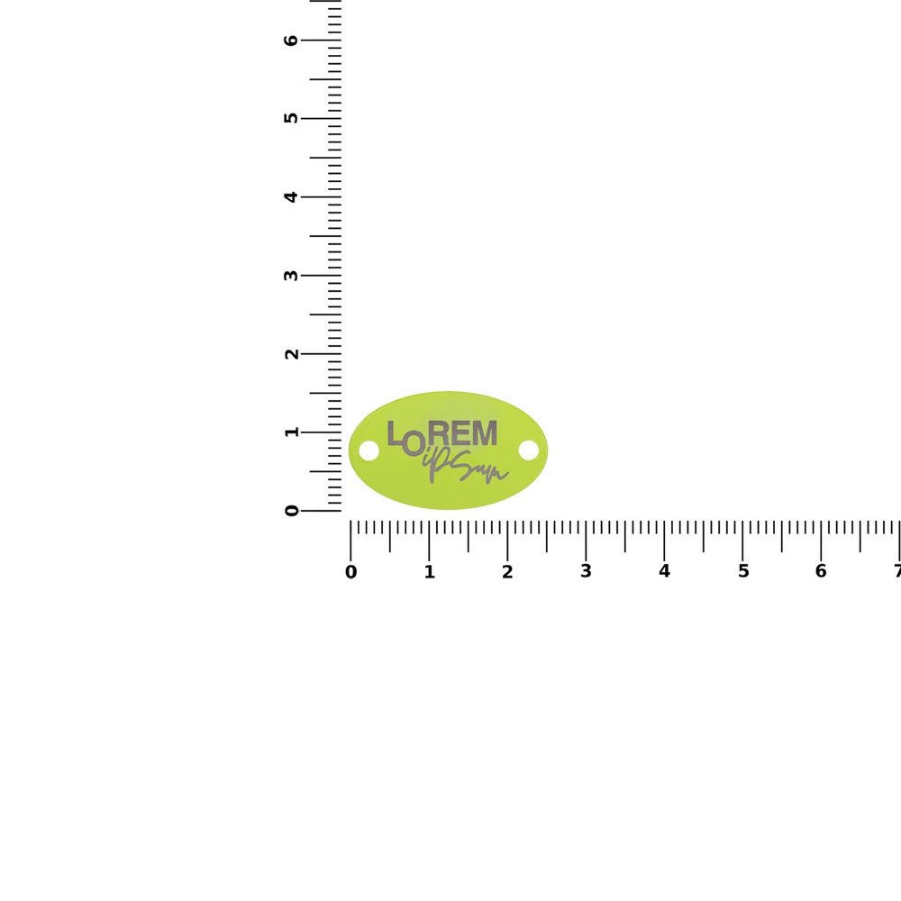 Шильдик металлический Alfa Oval, желтый неон — изображение 3