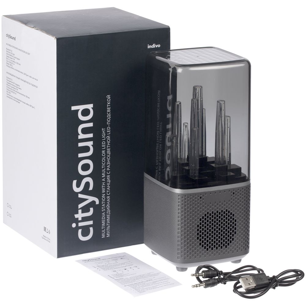 Беспроводная колонка с подсветкой citySound, черная — изображение 15