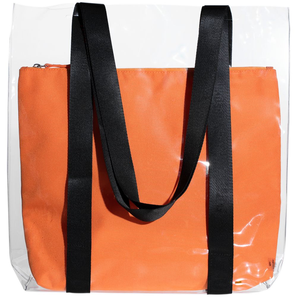 Шопер Clarity с оранжевым органайзером, прозрачный — изображение 3