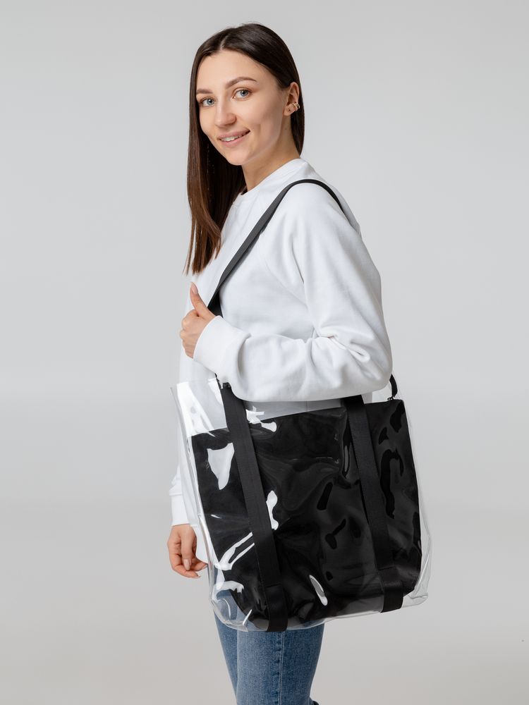Шопер Clarity с черным органайзером, прозрачный — изображение 5