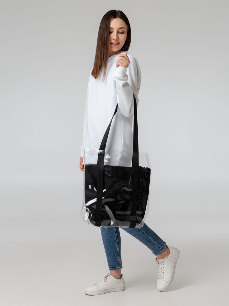 Шопер Clarity с черным органайзером, прозрачный — изображение 8